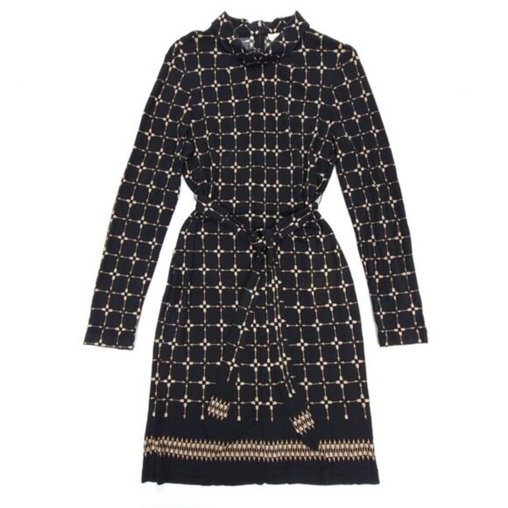 Tory Burch all over patterned long sleeve dress